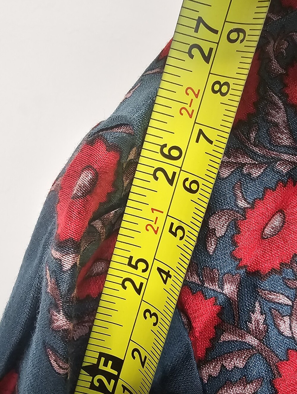 Vintage Teal Red Floral Satin Boho Maxi Dress Mandarin Collar Cottagecore - Picture 13 of 14